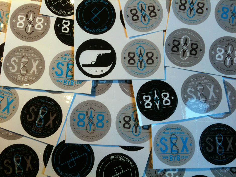 8Y8 Round Stickers